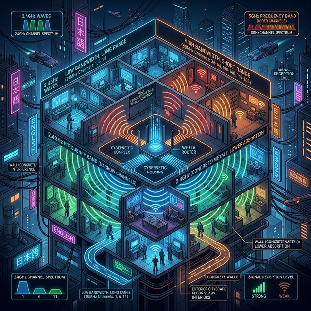 2.4GHz vs 5GHz vs 6GHz: Eligiendo la Banda Correcta para Cada Entorno
