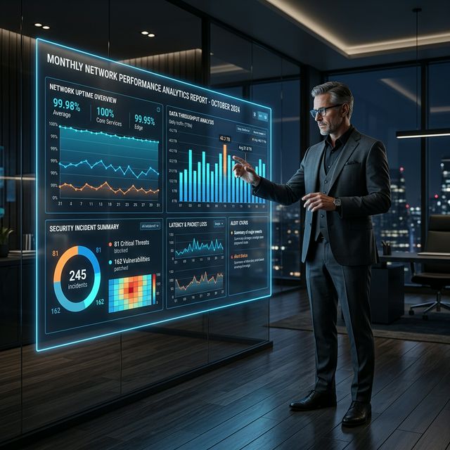 Reportes Ejecutivos Mensuales: Visibilidad Total de su Infraestructura de Red